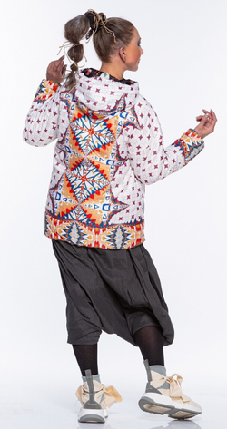 Двусторонняя куртка "Будни и праздник", по мотивам абстрактной живописи Василия Кандинского и старинного скифского ковра