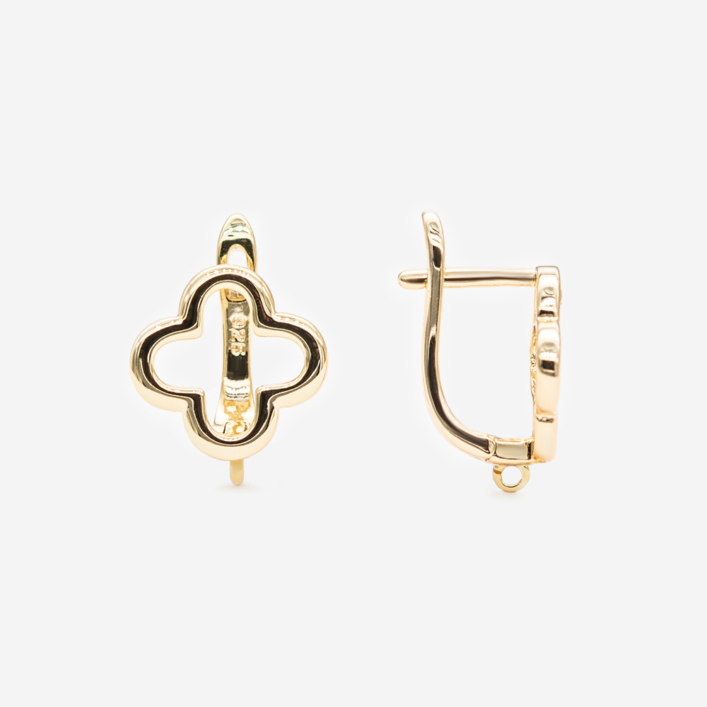 Швензы "Клевер" 15,5*13мм, позолота