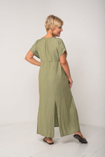 Платье длинное летнее пляжное легкое с запахом и разрезами для отдыха на море и в городе