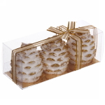 Свечи новогодние «Шишечки» 5,2 см (набор 3 шт), золото