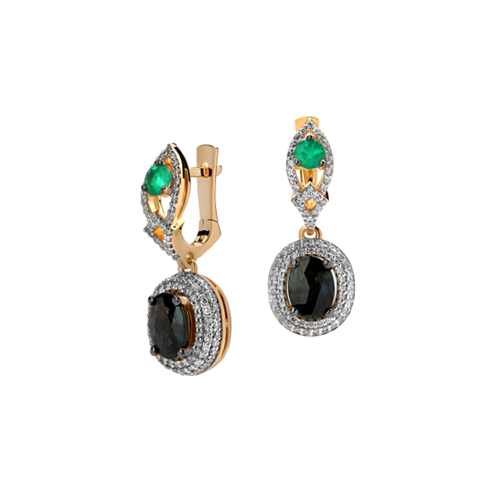 Серьги с бриллиантом  из желтого золота JA-S-648455-6