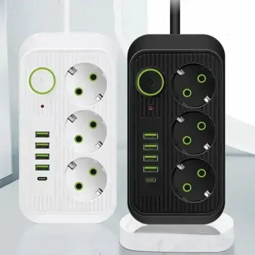 Сетевой фильтр/Удлинитель 3 метра/Черный