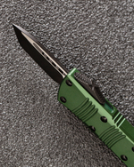 Автоматический складной нож SteelBro Microtech Mini Troodon Black Tanto 240-1OD (зеленый) фронталка/выкидуха