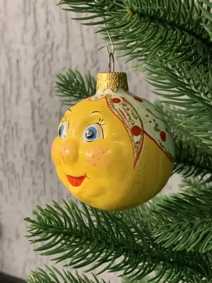 Елочное украшение Колобок, стекло, Витус (46122)