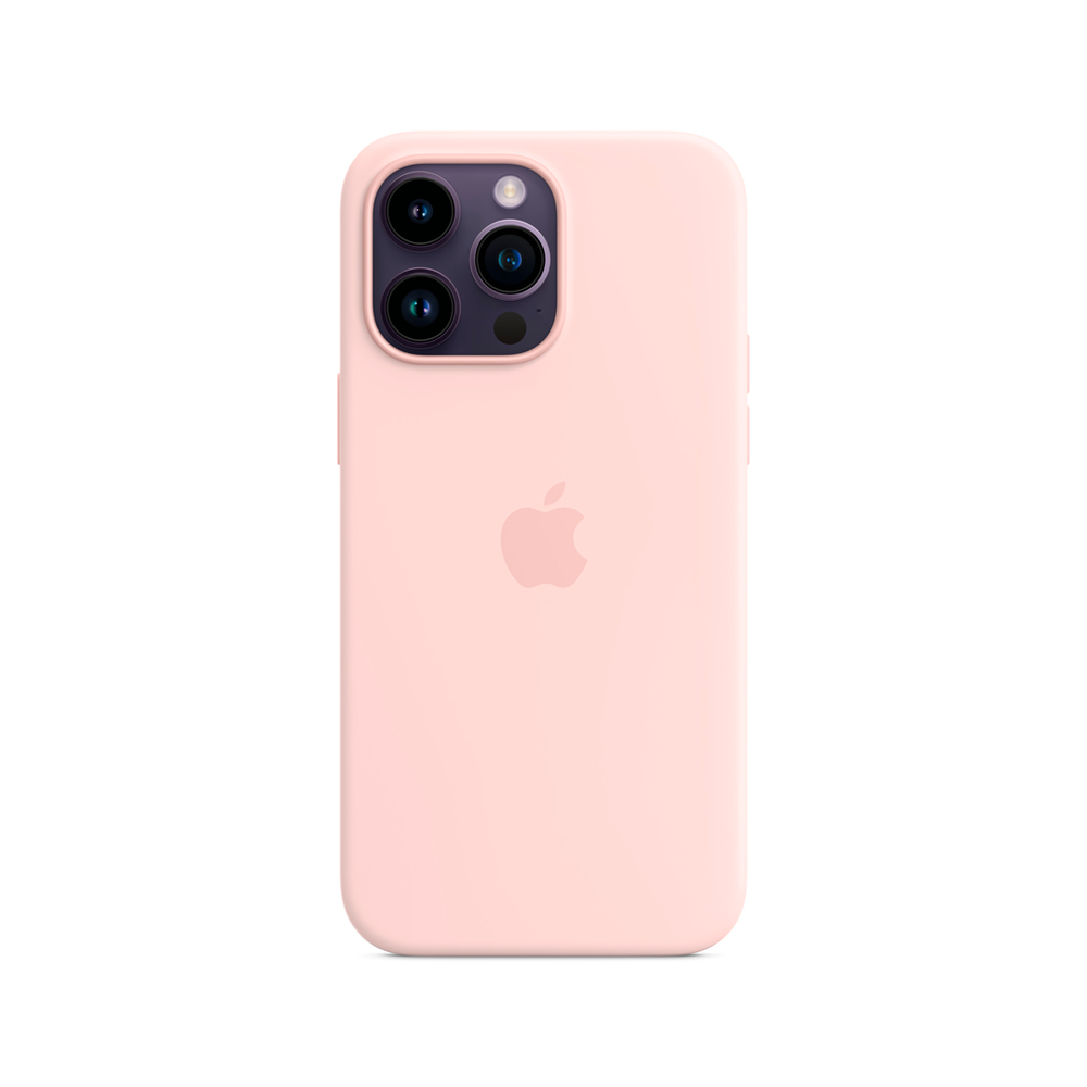 Силиконовый чехол с поддержкой MagSafe Apple Silicone Case для iPhone 14 Pro Max, Chalk Pink (Розовый мел)