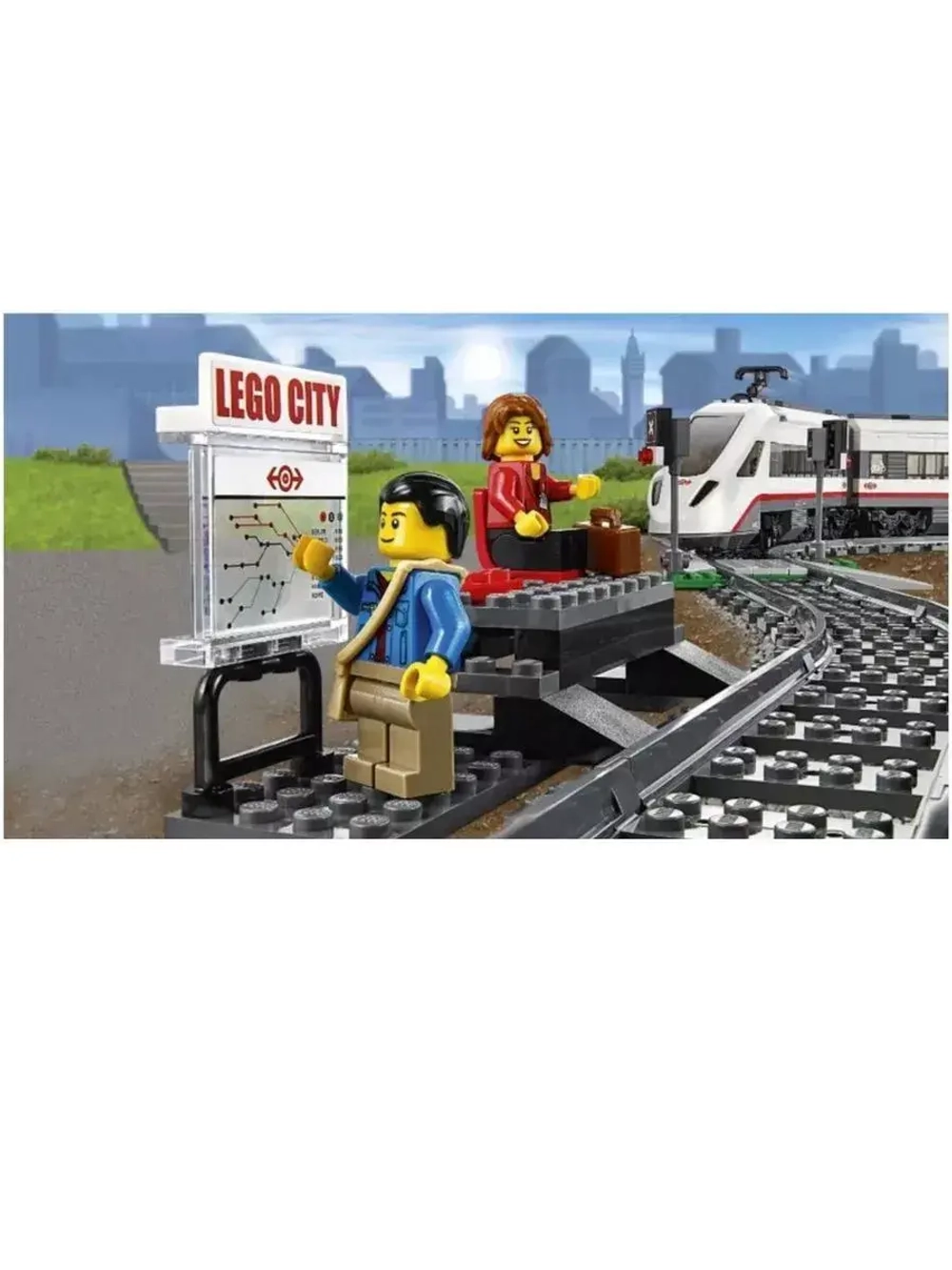 Конструктор Сити Скоростной пассажирский поезд 610 деталей