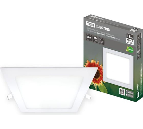 Светильник светодиодный СВО Даунлайт 18Вт 6500К ультратонкий встраиваемый TDM