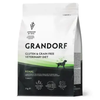 Корм для собак GRANDORF VETERINARY DIET Dog RENAL диетический для поддержания функций почек при ХБН, индейка 3кг