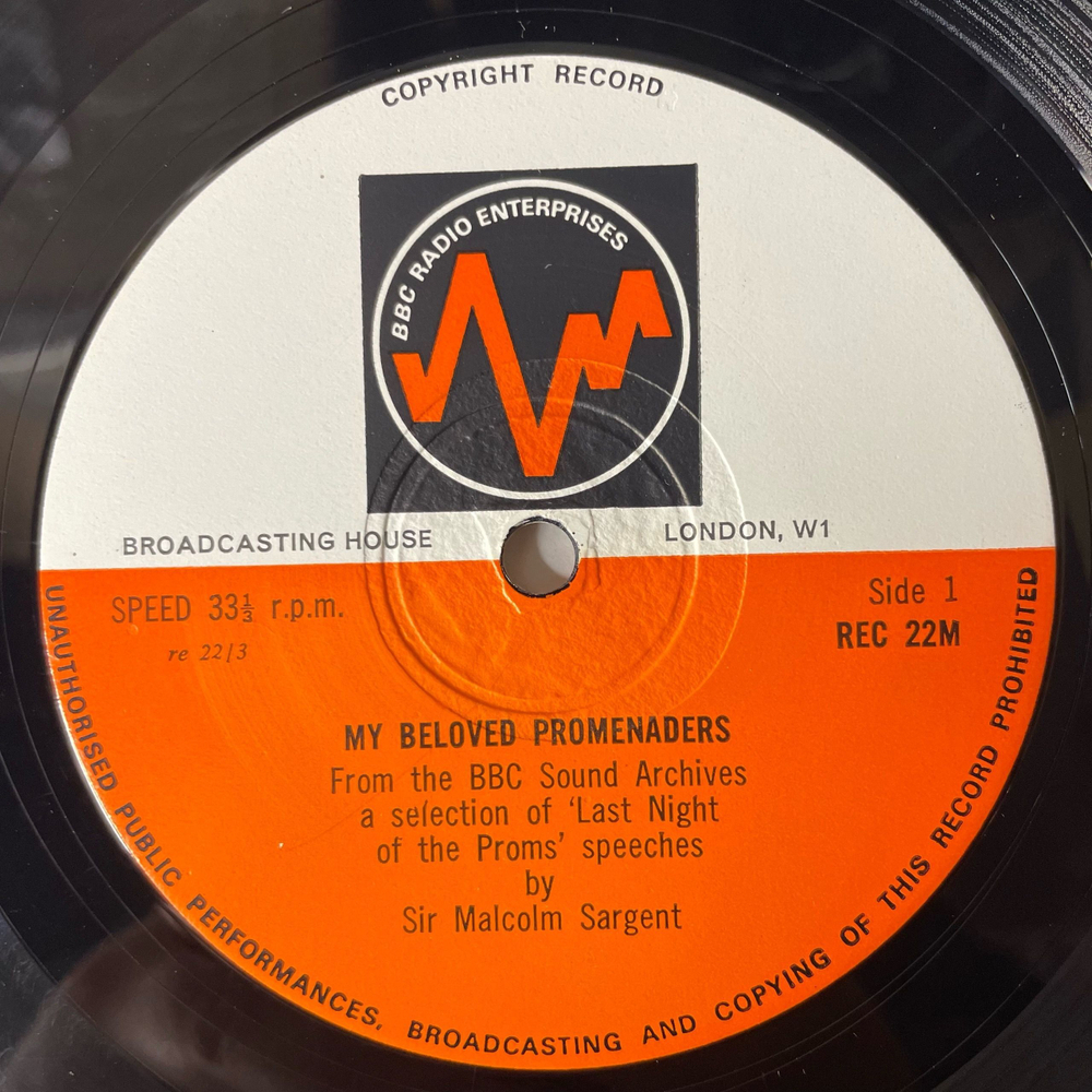 Винтажная виниловая пластинка LP Sir Malcolm Sargent My Beloved Promenaders (Англия 1968) Stand Up Комик Из Прошлого