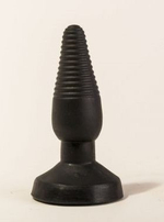 Анальный плаг LOVETOY с ребристой поверхностью, черный