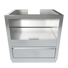 Тумба-основание для овальных керамических грилей Primo XL и Oval 300 Family с выдвижным ящиком, нержавеющая сталь, 90x82х61 см, Ontario, KuhniGrill