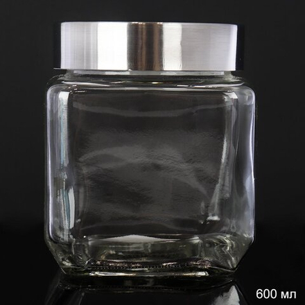 Банка для сыпучих 600 мл / 9907В-3 /уп 60/ винтовая крышка