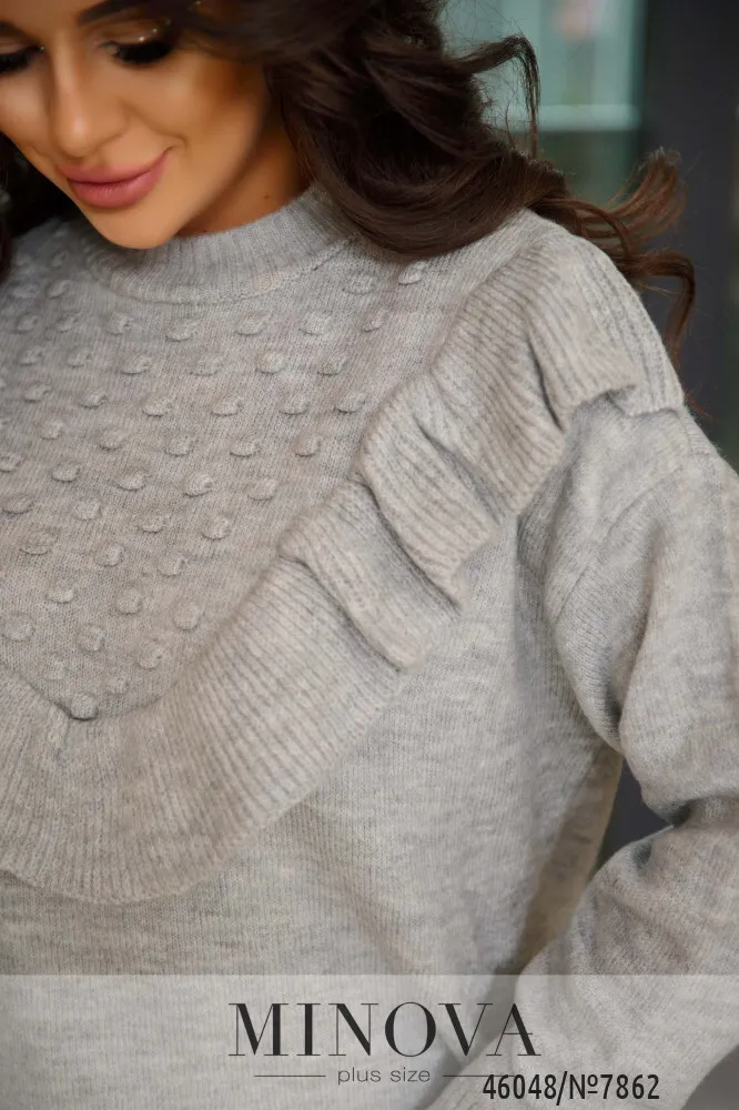 Свитер 7862-серый Minova