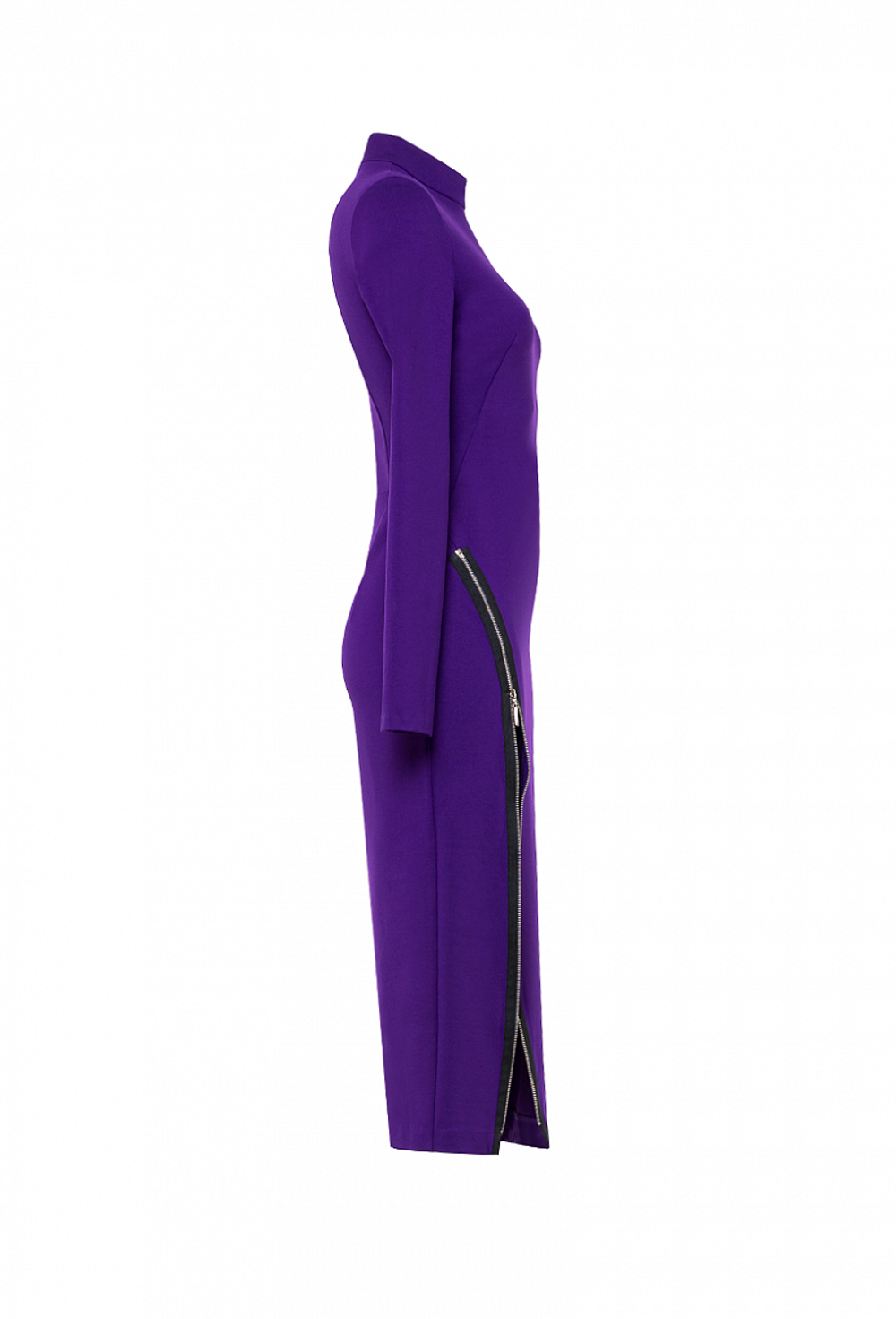 Трикотажное платье приталенного силуэта фиолетовое 09-04-22 SS