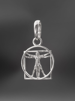 Витрувианский человек подвеска из серебра