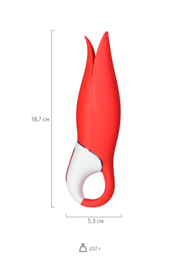 Нереалистичный вибратор Satisfyer Vibes Power Flower, силикон, красный, 18,8 см.