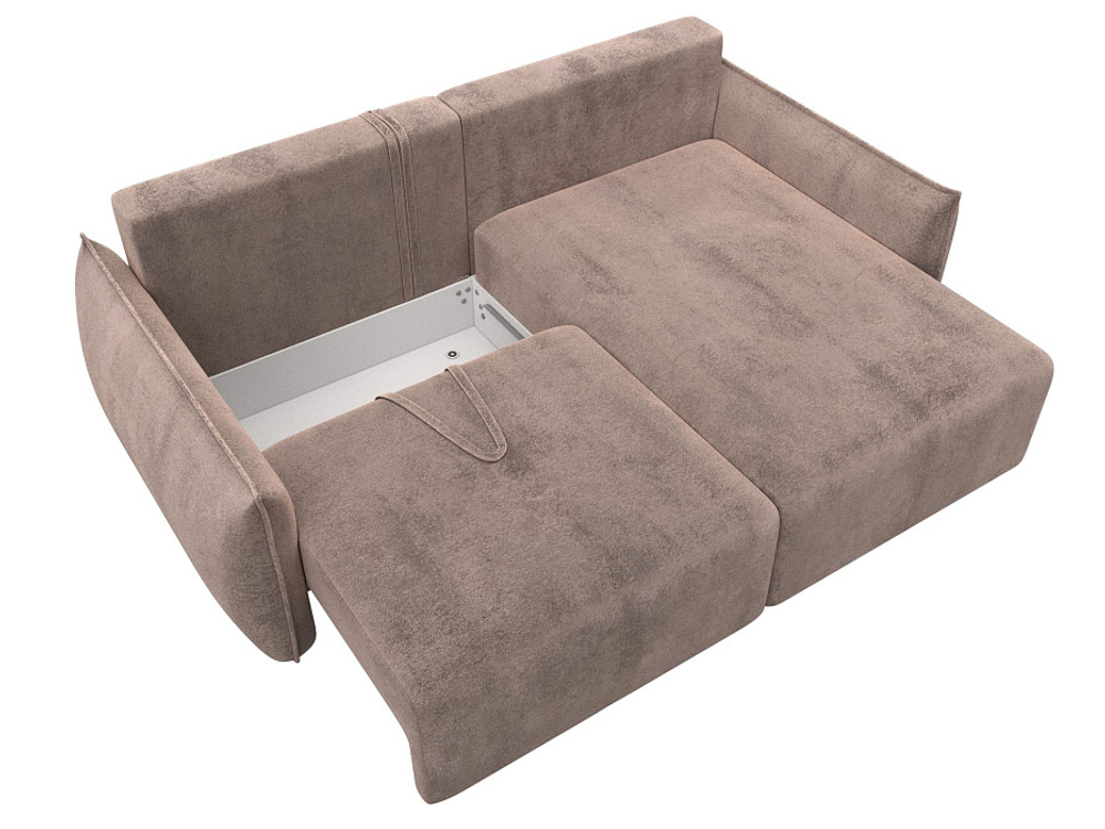 Диван угловой Лига-051 НПБ угол универсальный ВЕЛЮР TOWER 05 бежевый