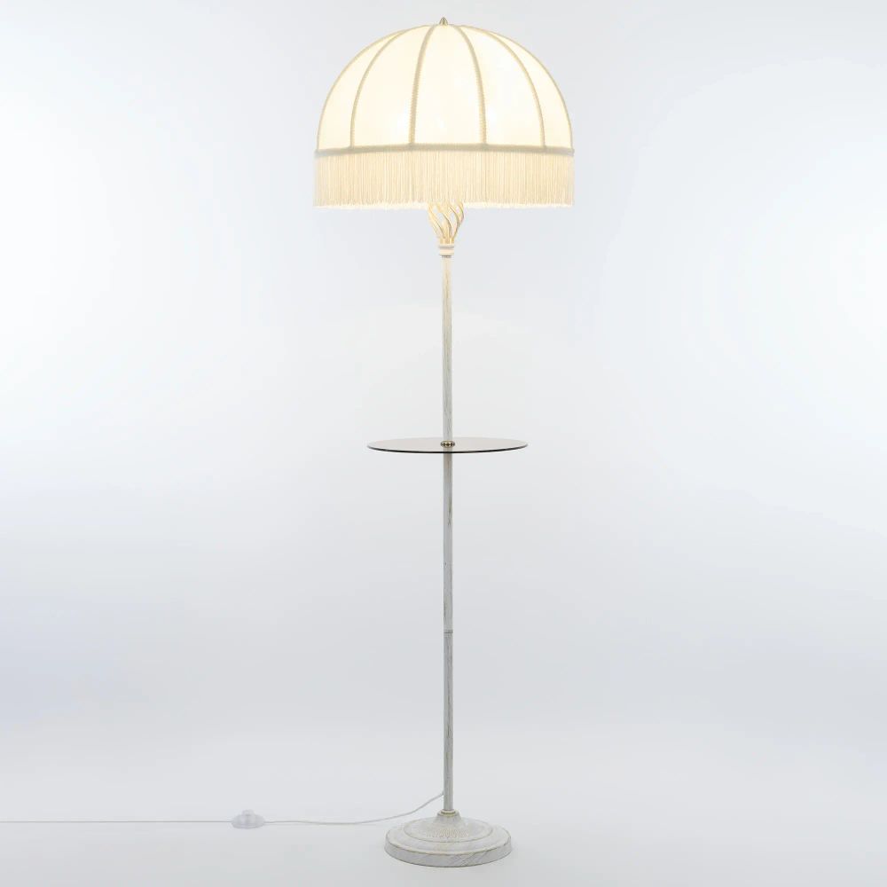 Citilux Базель CL407921T Торшер патина со столиком и бежевым абажуром