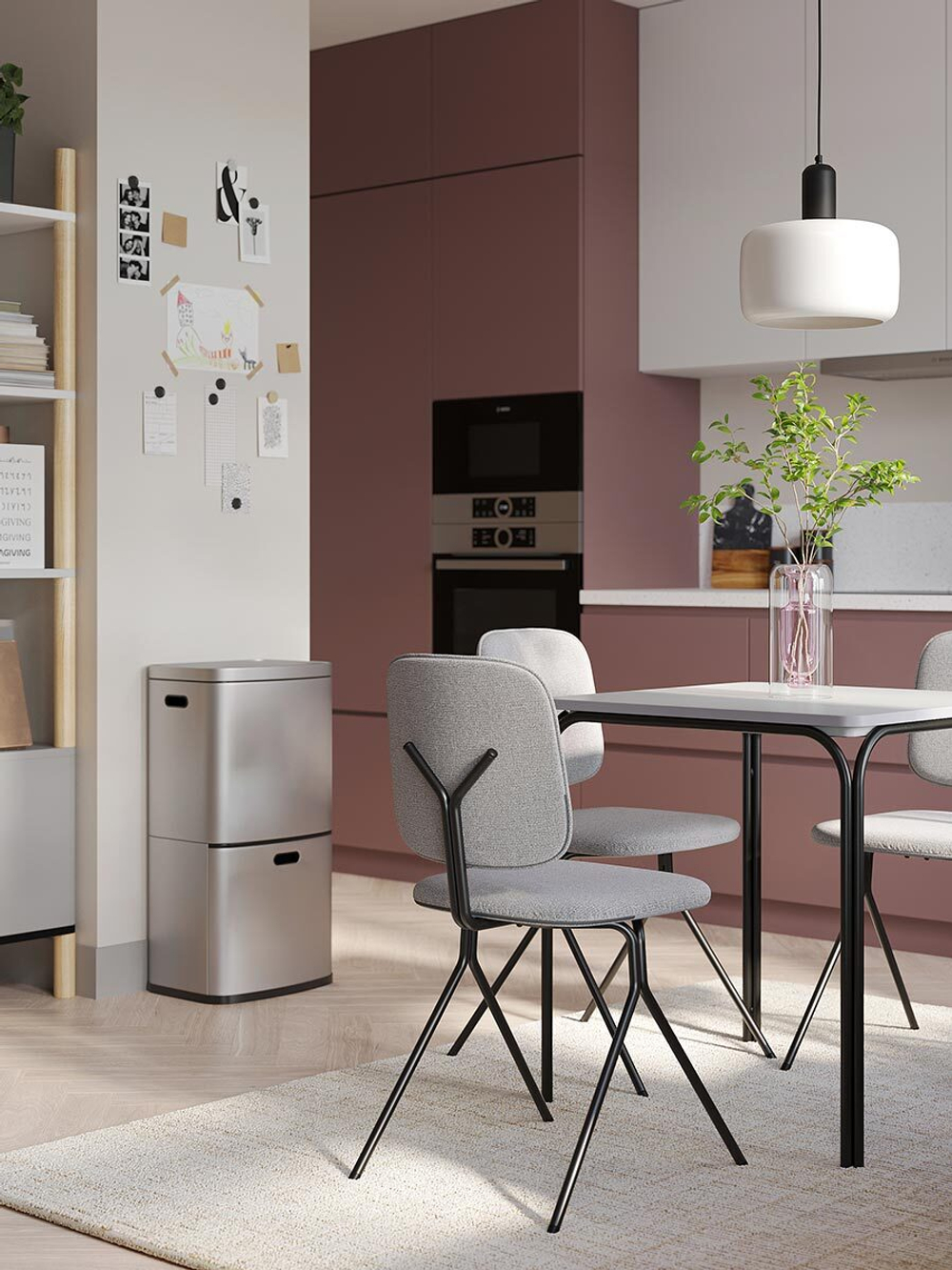 Ваза muse, 25 см, нежно-розовая