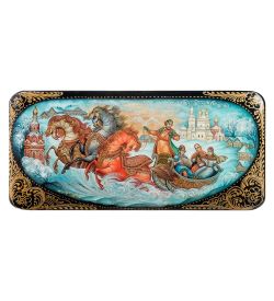 ШК-19/ 2-B Шкатулка в технике декупаж «Тройка» (14х6,5х4)