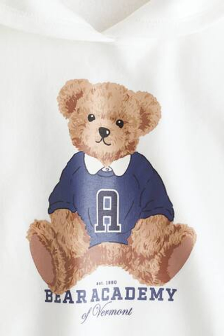 H&M Толстовка с капюшоном и принтом, белый