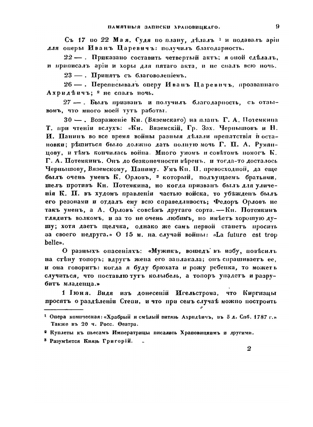 Памятные записки | А.В. Храповицкий