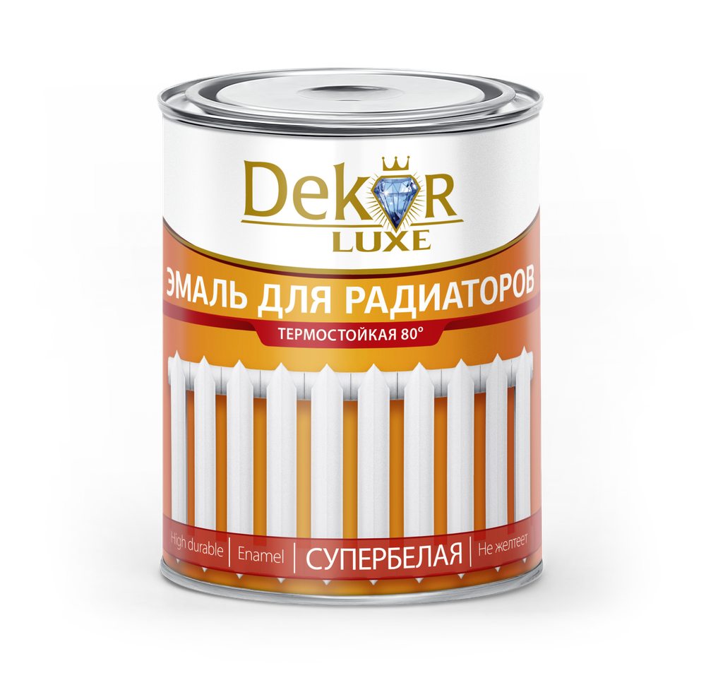 DEKOR LUXE  Алкидная  эмаль для радиаторов отопления супербелая 2,6кг (Кубанские краски)