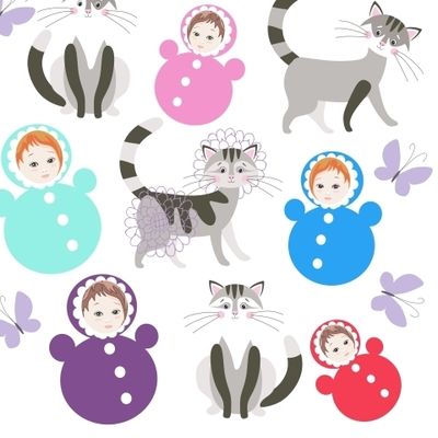 Неваляшки, коты и бабочки