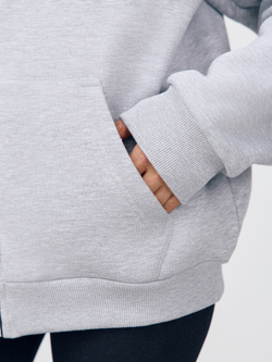 Худи зип с начесом (серый меланж)