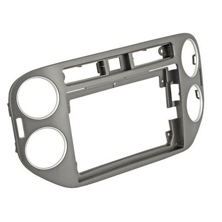 Комплект рамки с разъёмами 9"+can VW Tiguan 2011-2016 (квадратная аварийка, 20мм) серая - Car-Smart 8008F2S