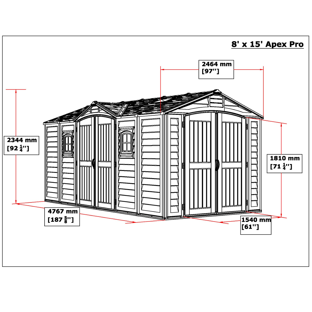 Сарай - гараж из винила Duramax Apex Pro 15,5x8