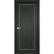 Купить Межкомнатная дверь экошпон винил Прадо 2 черная молдинг серебро глухая