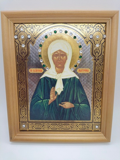 Блаженная Матрона московская ( украшение стразы )17х14