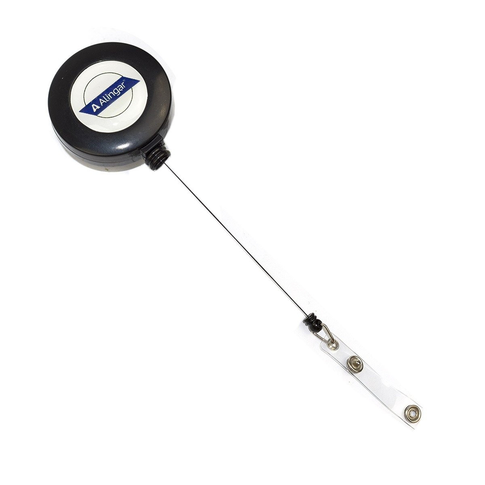 Держатель-рулетка (ретрактор) для бейджа Alingar, 70 см, петелька, клип, черный