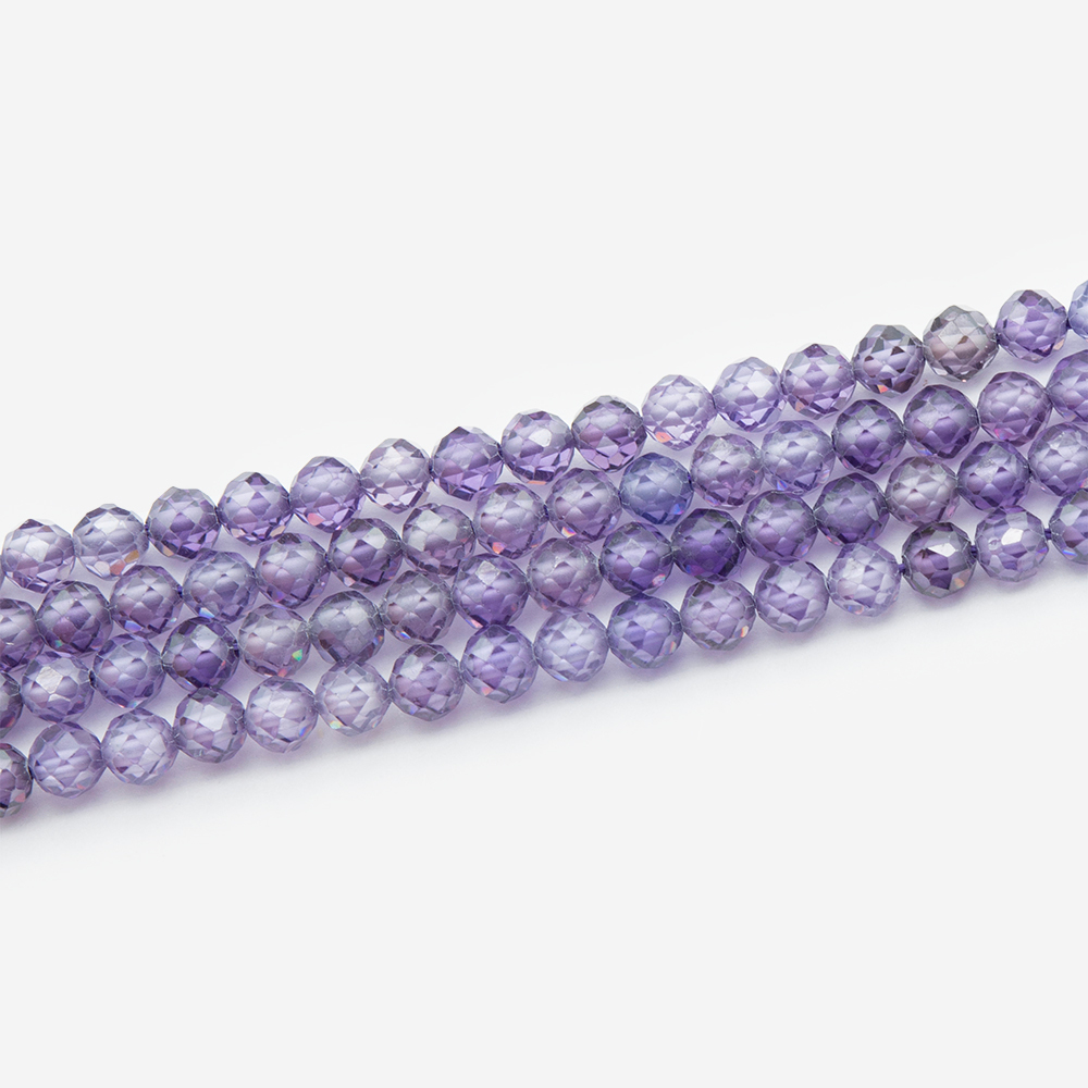 Фианиты, оттенок "Лаванда", 4мм, шар, микроогранка