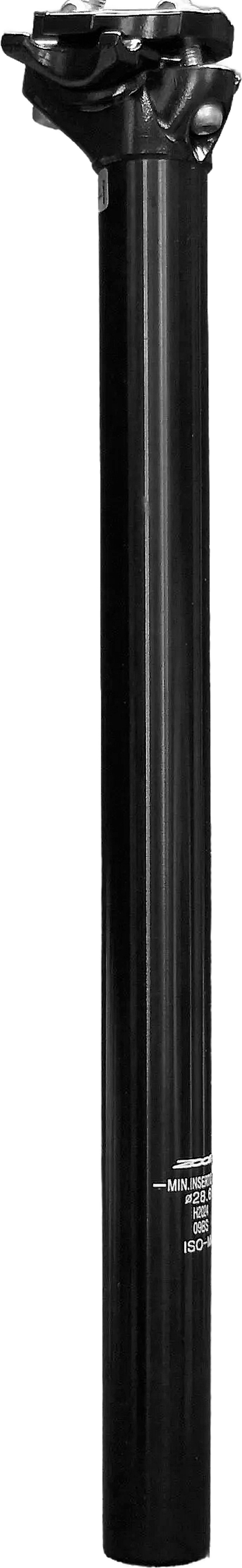 Подседельный штырь ZOOM SP-C255, алюминиевый, с замком на 2 болта, ø 28.6 мм, смещение 15мм, длина 400 мм, черный