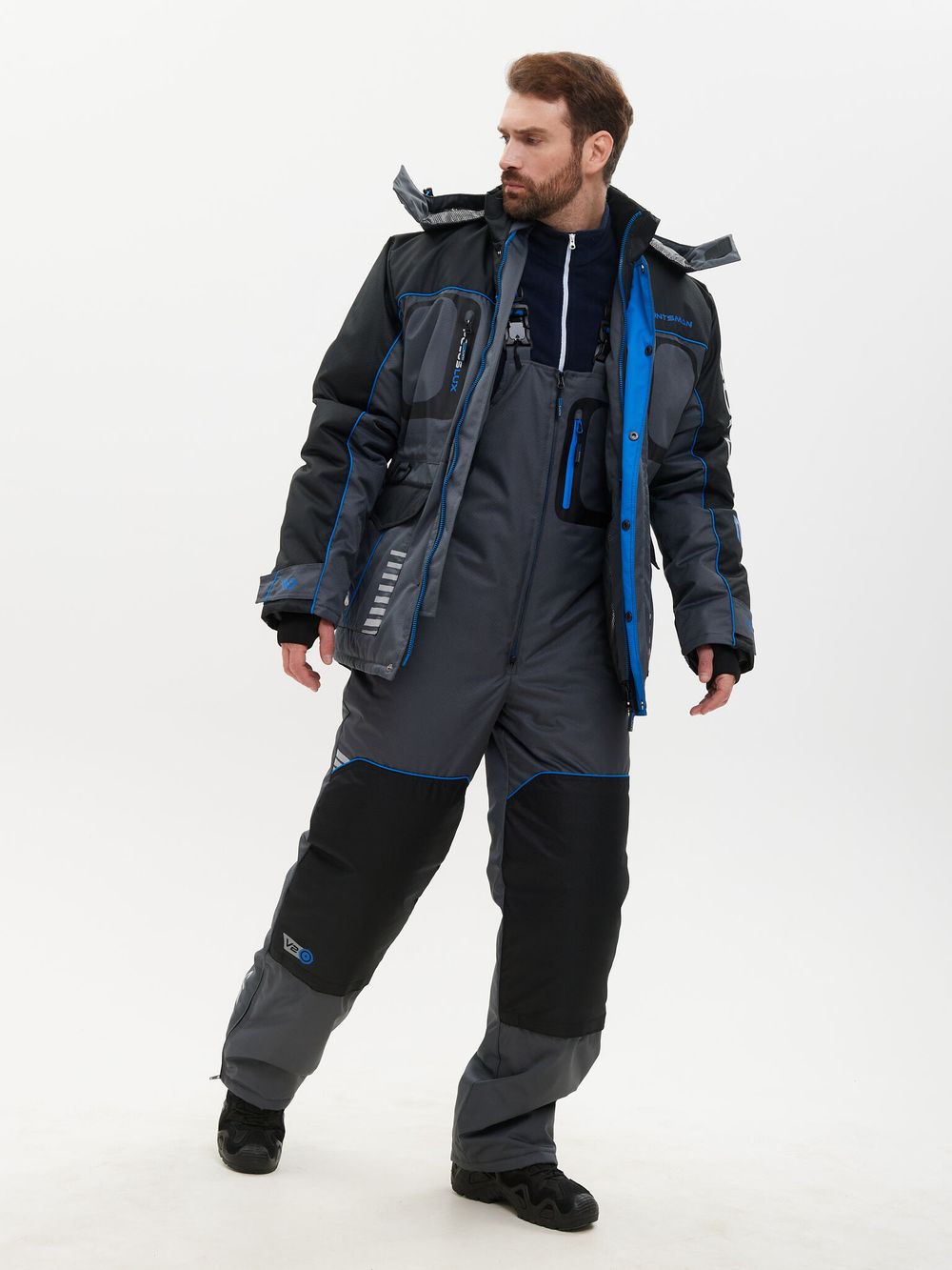 Костюм зимний Полюс LUX V-2 ткань Cell цвет Серый/Черный