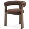Стул Granite на 3 ножках из коричневого шенилла и массива ясеня в отделке орех