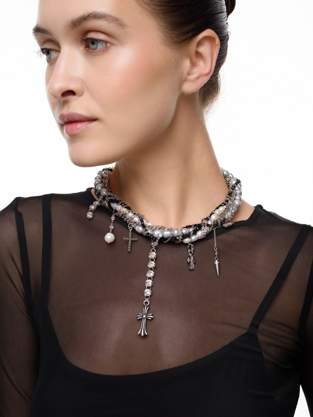 Колье "Glamour" из жемчуга и шпинели