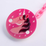 4770907 Держатель для пустышки «Лошадка», на цепочке, цвет розовый