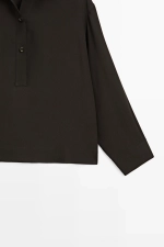 Рубашка с отложным воротником и пуговицами - MASSIMO DUTTI