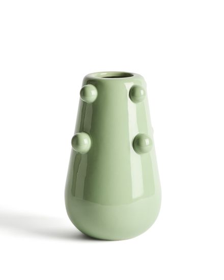 Ваза Odra из зеленой керамики с глянцевой отделкой, 25,5 см