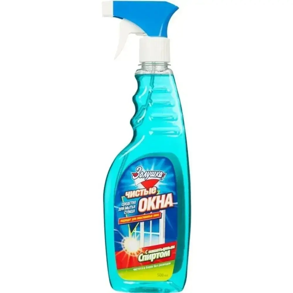 Средство для мытья окон, Чистые Окна, 500 мл, с Нашатырным Спиртом, Золушка, с триггером