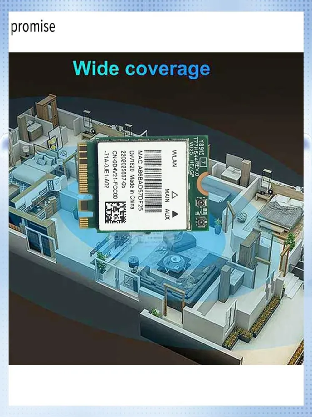 DW1820 QCNFA344A Беспроводная сетевая карта 2.4G + 5G Двухдиапазонный гигабитный Bluetooth 4.1 NGFF Сетевая поддерживает 802.11AC