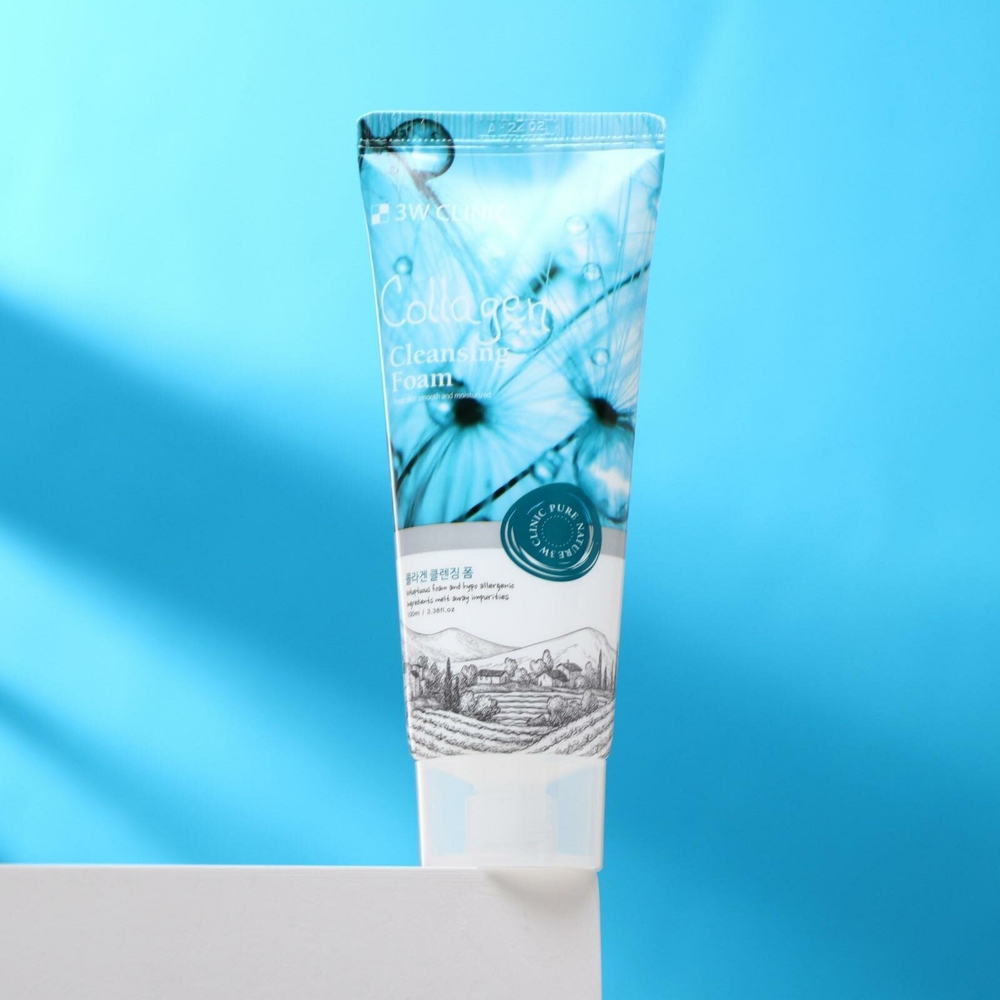 3W Clinic пенка для умывания Collagen Cleansing Foam, 100 мл
