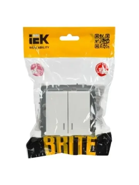 2-клавишный выключатель IEK Brite с индикацией 10а вс10-2-1-брб белый BR-V20-1-10-K01