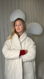 Куртка утепленная с поясом CREAM