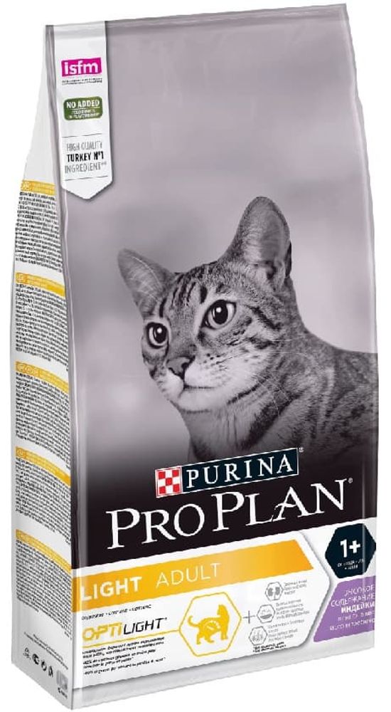 Сухой корм Pro Plan® для кошек с избыточным весом и склонных к полноте, с индейкой, Пакет 1,5 кг