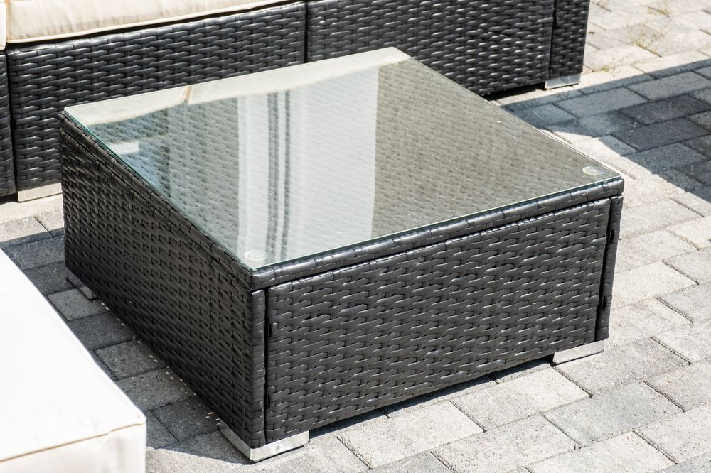 "Даллас" лаунж-зона из искусственного ротанга на 5 персон, цвет черный