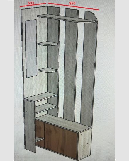 Прихожая БАТИС-5 с зеркалом левая